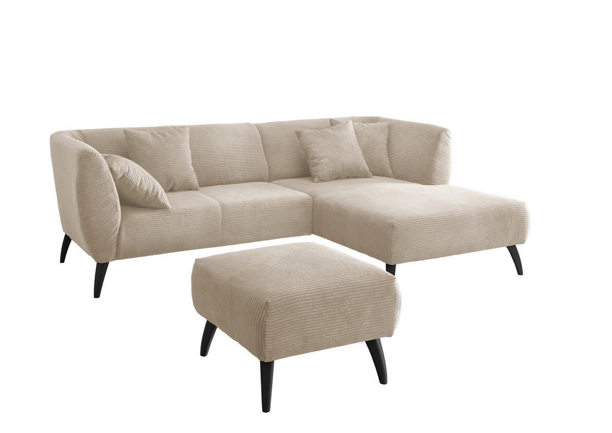 Ecksofa Colori Beige S: 264/160 Cm - Beige/Schwarz, MODERN, Holz/Textil (264/160cm) - MID.YOU