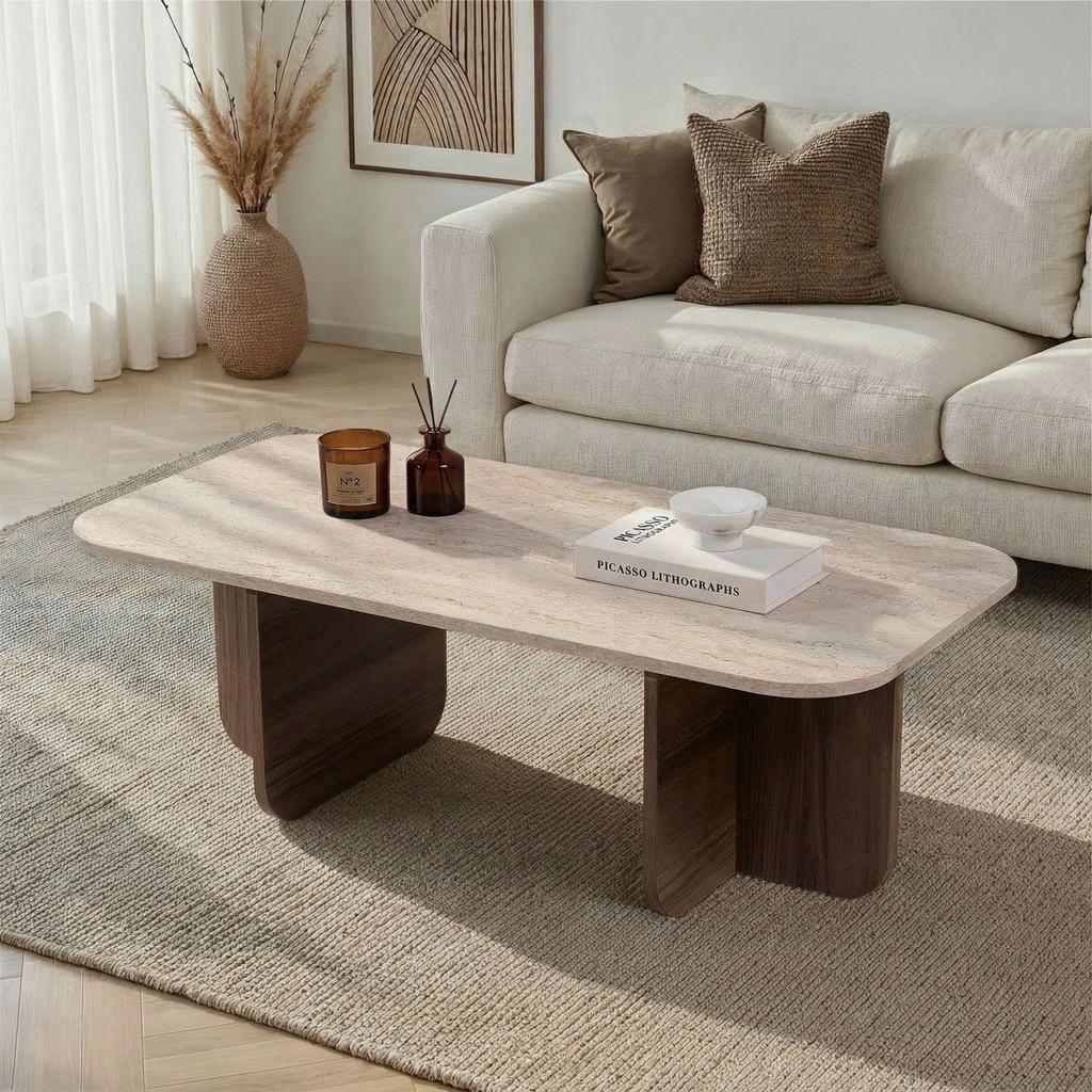 Couchtisch Akira Creme/Walnussfarben L: 120cm