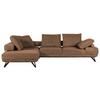 Ecksofa Bolzano - Cognac/Schwarz, KONVENTIONELL, Textil (240/310cm) - MID.YOU