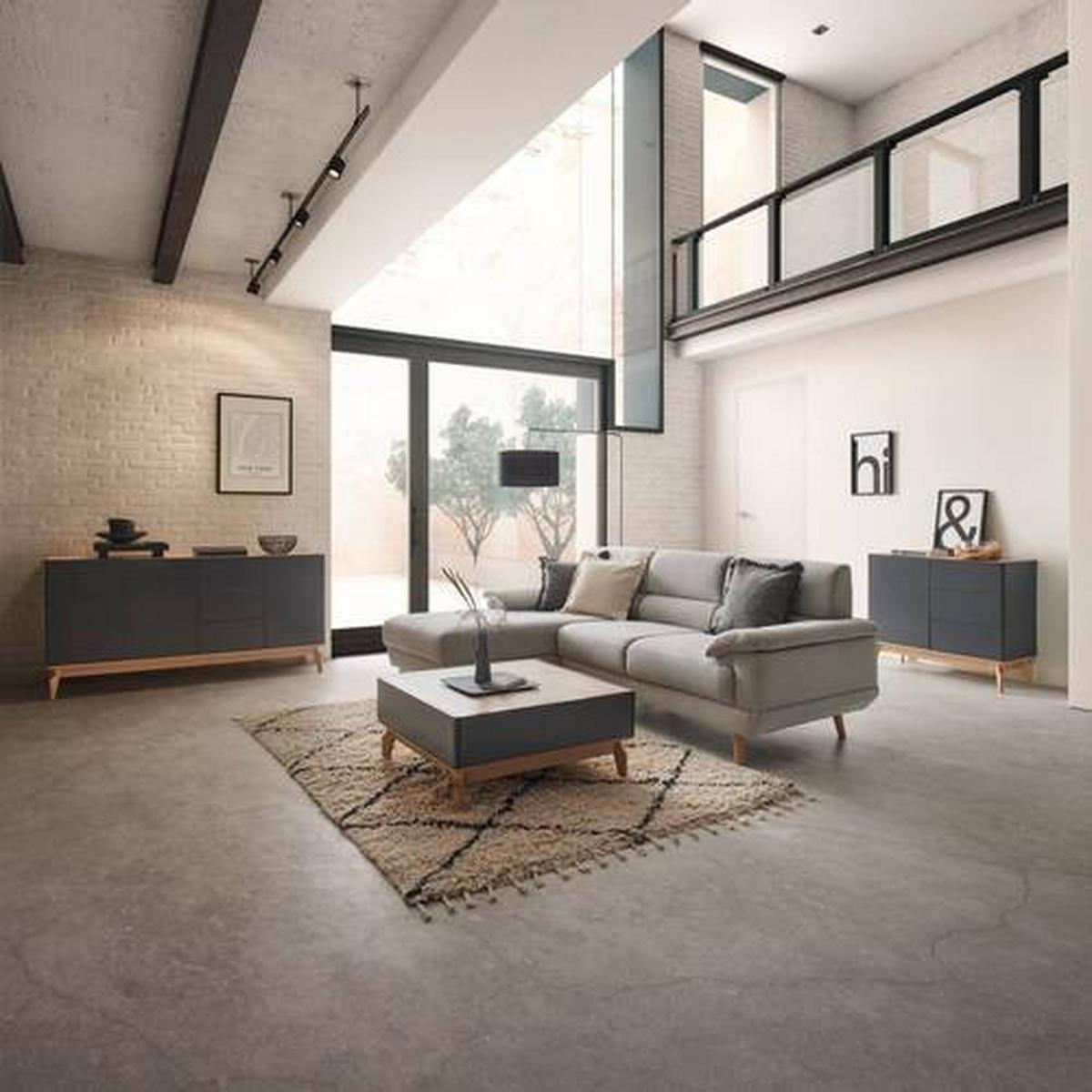 Konferenčný stolík FOSCO - sivá/farba duba, Modern, drevo (80/80/38cm) - Bessagi Home