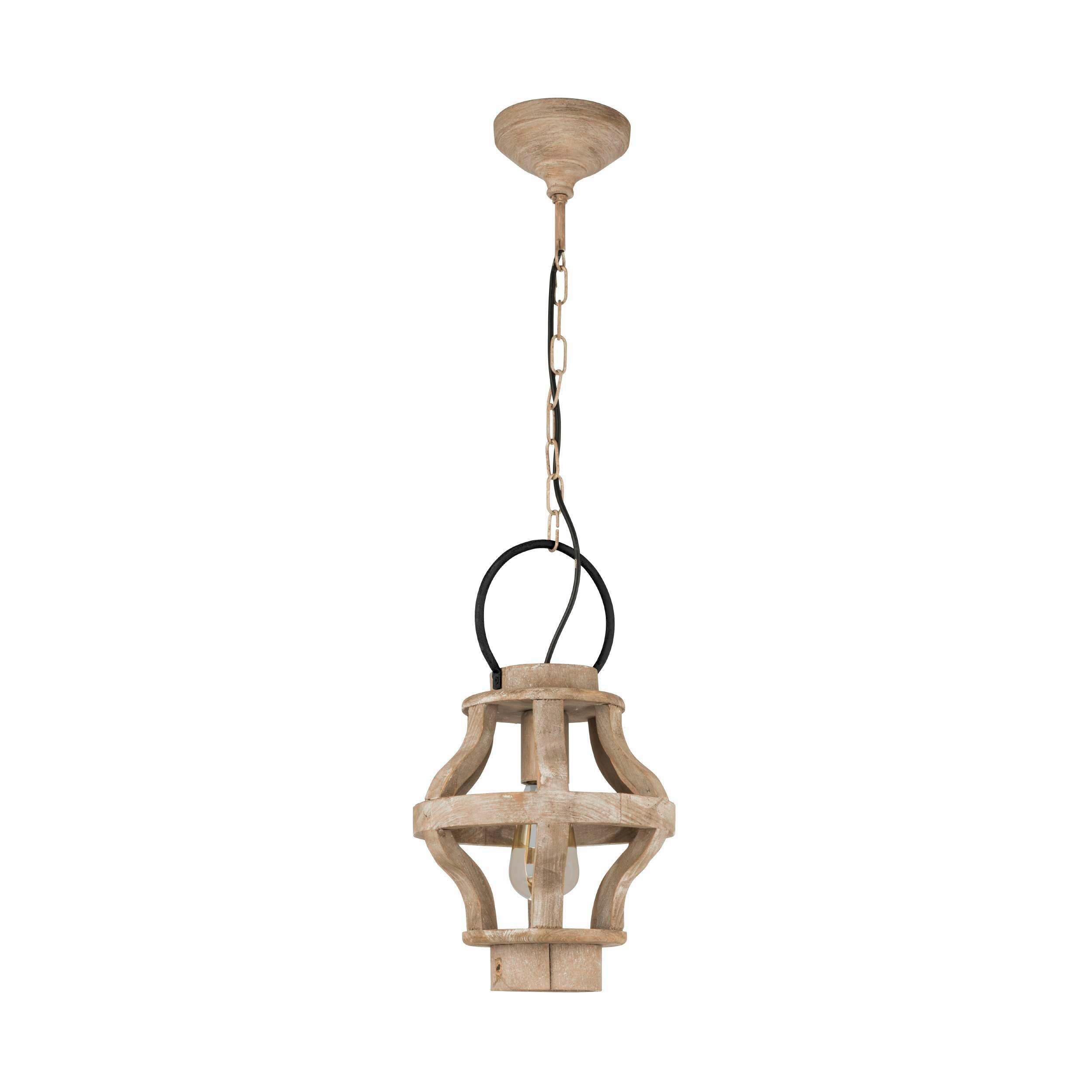 Hängeleuchte 49726_kinross - Braun, Natur, Holz/Metall (23,5/110cm) - Eglo