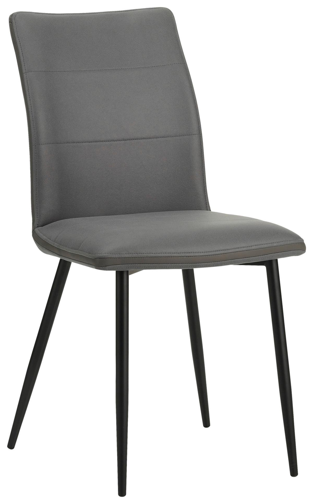Essgruppe Morgan 5-Teilig Metall/ Textil Grau/Schwarz - Schwarz/Grau, MODERN, Textil/Metall - MID.YOU
