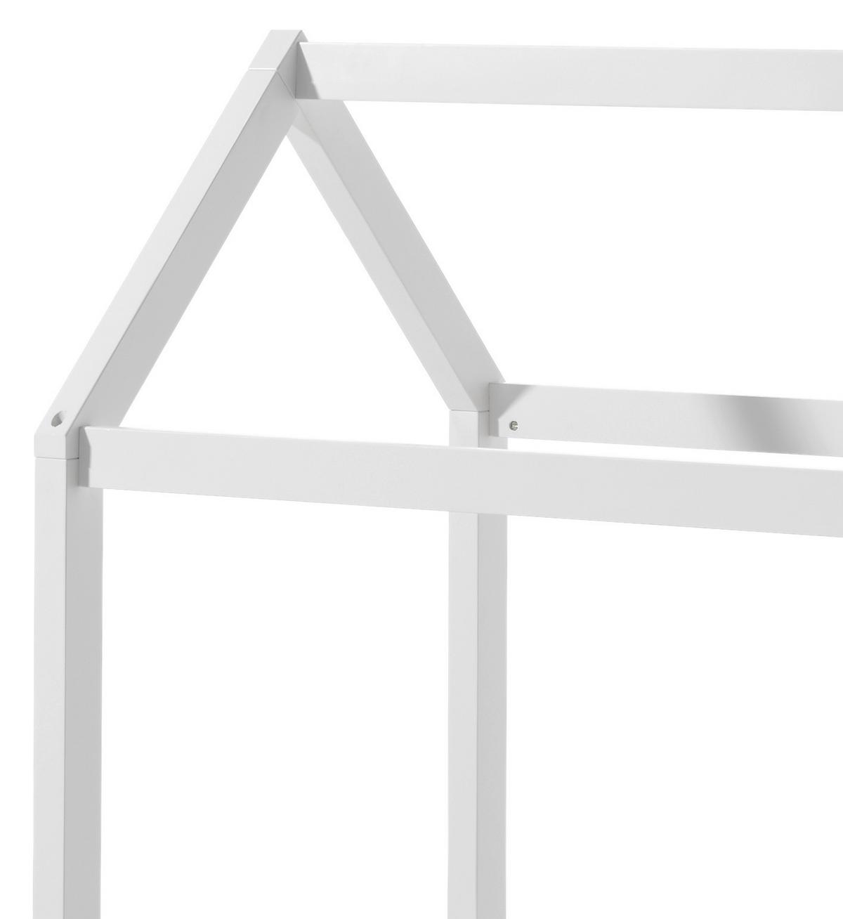 Hausbett Cabane 70x140 Cm Kiefer Echtholz Weiß - Weiß, MODERN, Holz (70/140cm) - Vipack