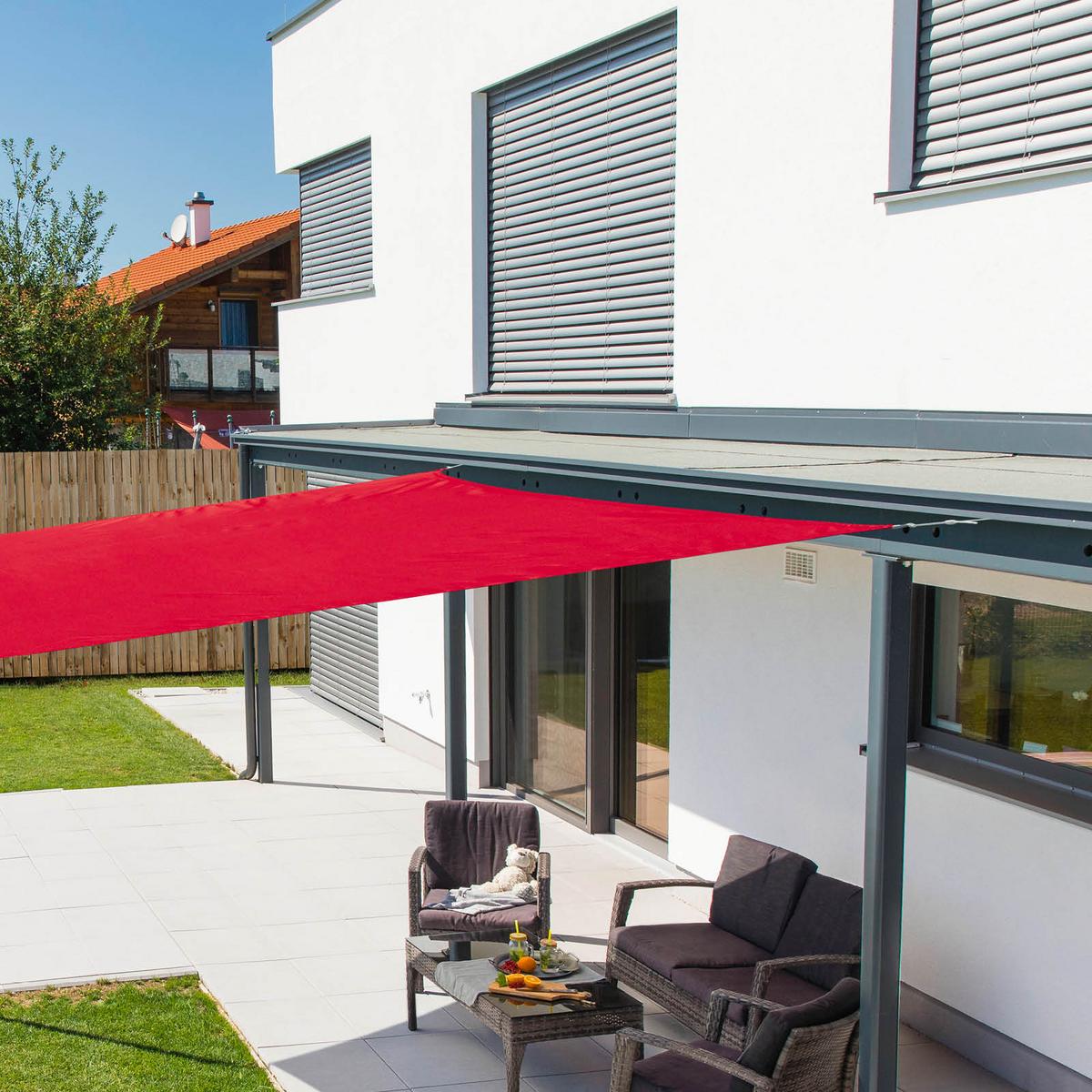 Sonnensegel Quadrat 4x4 M - Dunkelrot, Basics (400/400cm)