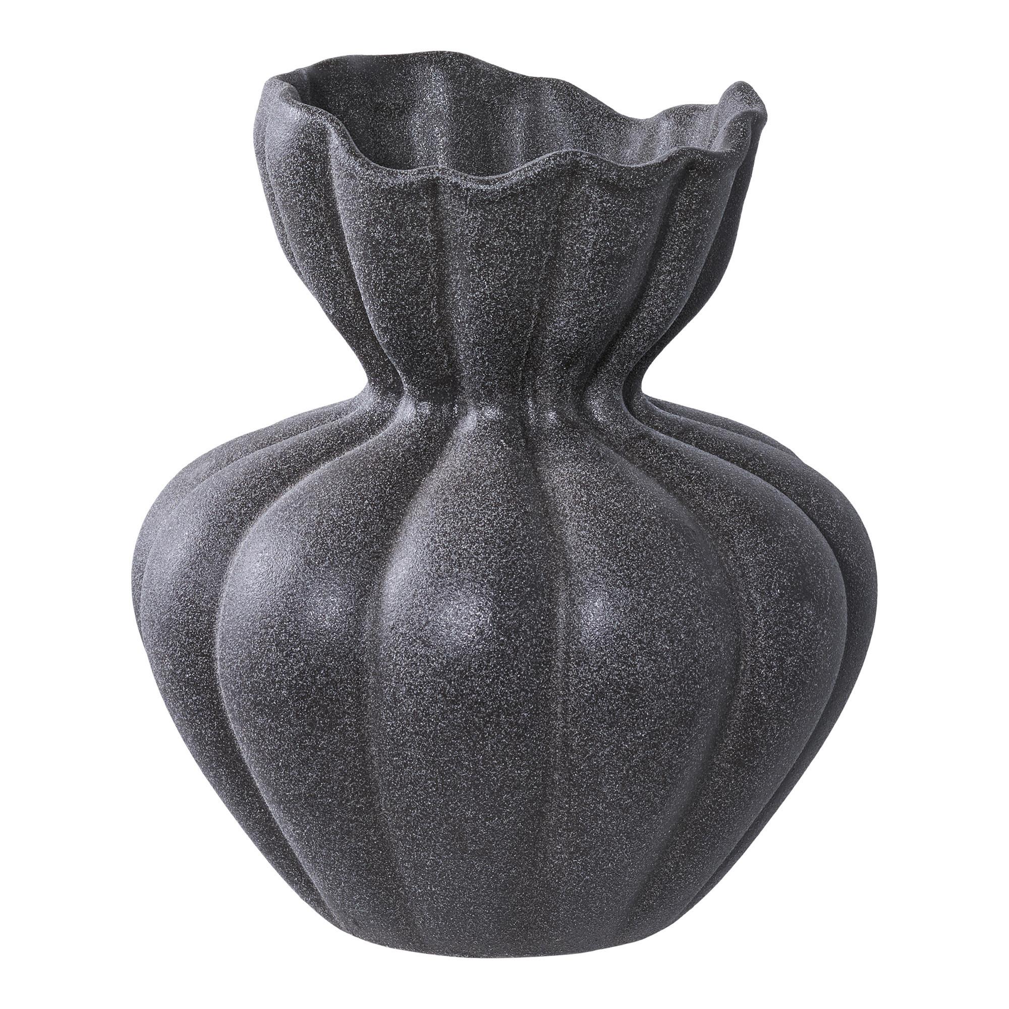 Vase Schwarz B: 17,2 Cm - Schwarz, Design, Keramik (17.2/19.4/17.2cm)