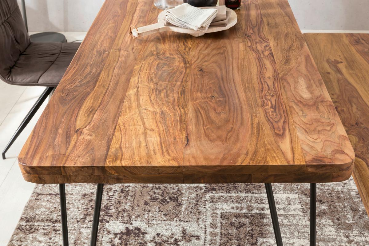 Esstisch Wl1.495 - Sheeshamfarben/Schwarz, Design, Holz/Metall (180/80/76cm) - MID.YOU