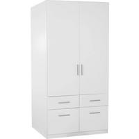 ŠATNÍKOVÁ SKRIŇA CELLE - biela/biela s vysokým leskom, Modern, drevo/plast (91/197/54cm)