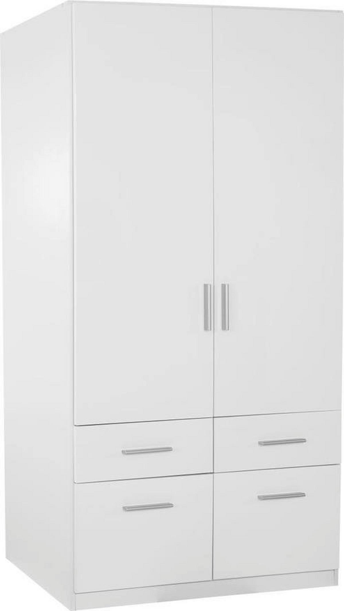 ŠATNÍKOVÁ SKRIŇA CELLE - biela/biela s vysokým leskom, Modern, drevo/plast (91/197/54cm)