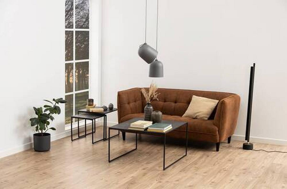 Couchtisch 2er-set Infinity, Schwarz - Schwarz, MODERN, Holzwerkstoff/Metall (50/50/45cm) - MID.YOU