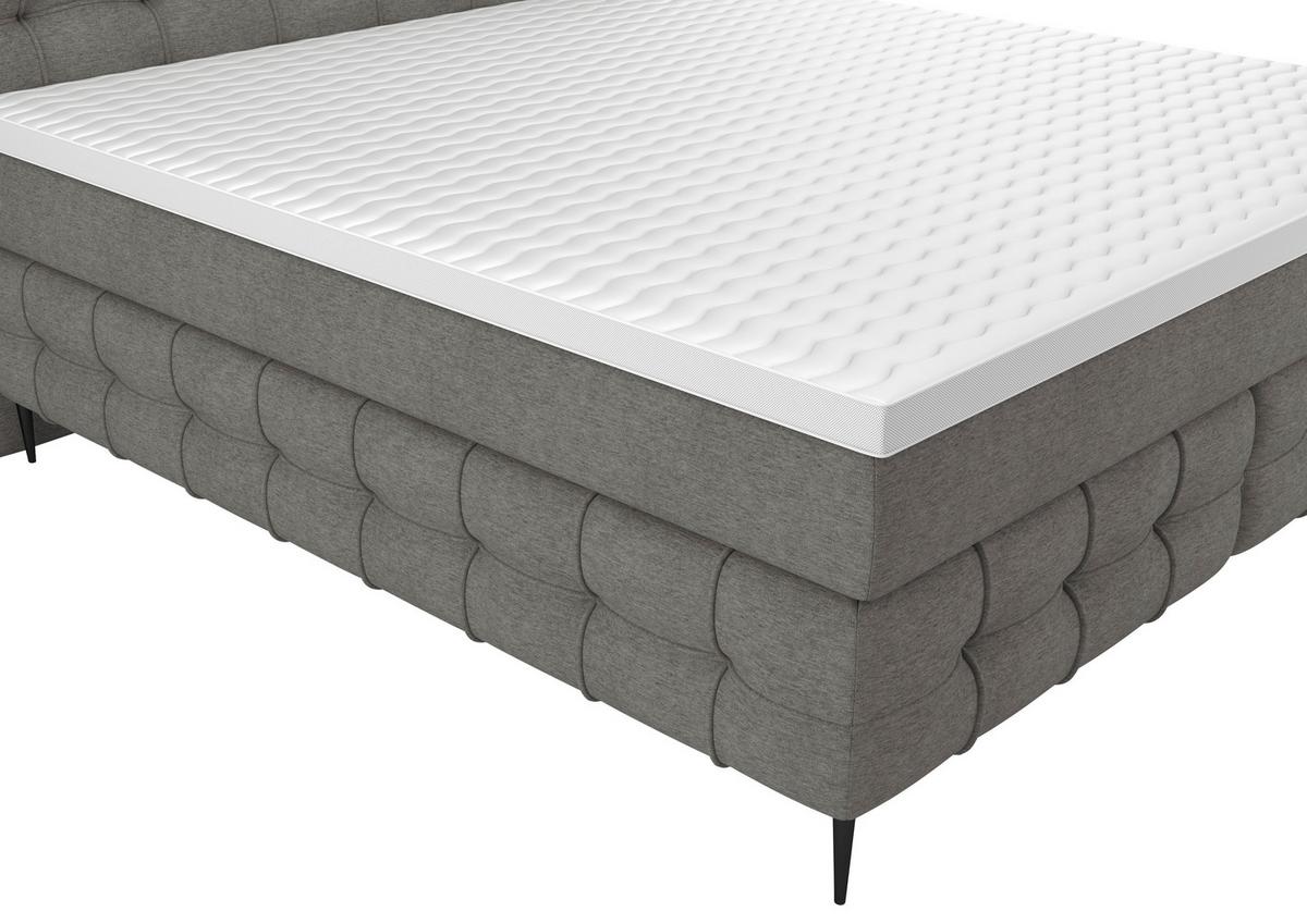 Boxspring- Ágy Scarlett 180/200 Cm - sötétszürke, Konventionell, faalapú anyag/textil (180/200cm)