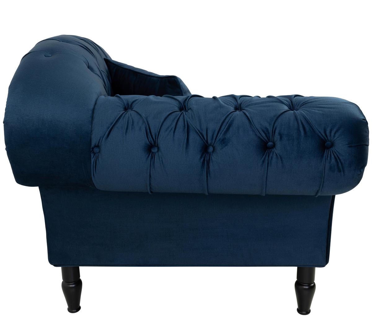 Recamiere Cupido Dunkelblau - Schwarz/Dunkelblau, Design, Textil (216/91/103cm) - MID.YOU