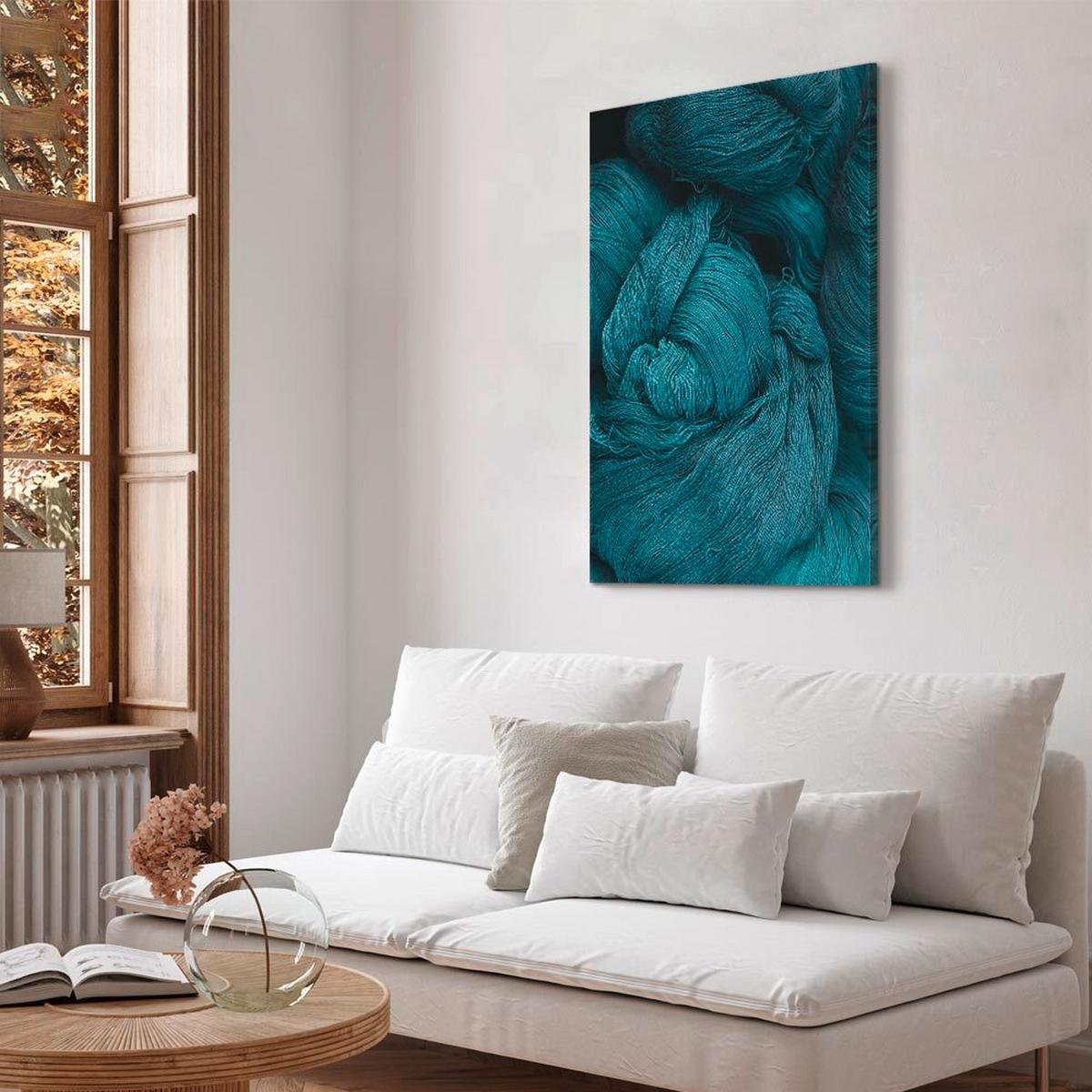 Leinwandbild Melancholic Wool Schwarz Hellblau B: 40 cm - Schwarz/Hellblau, Basics, Holzwerkstoff/Textil (40/60/1.2cm) - artgeist