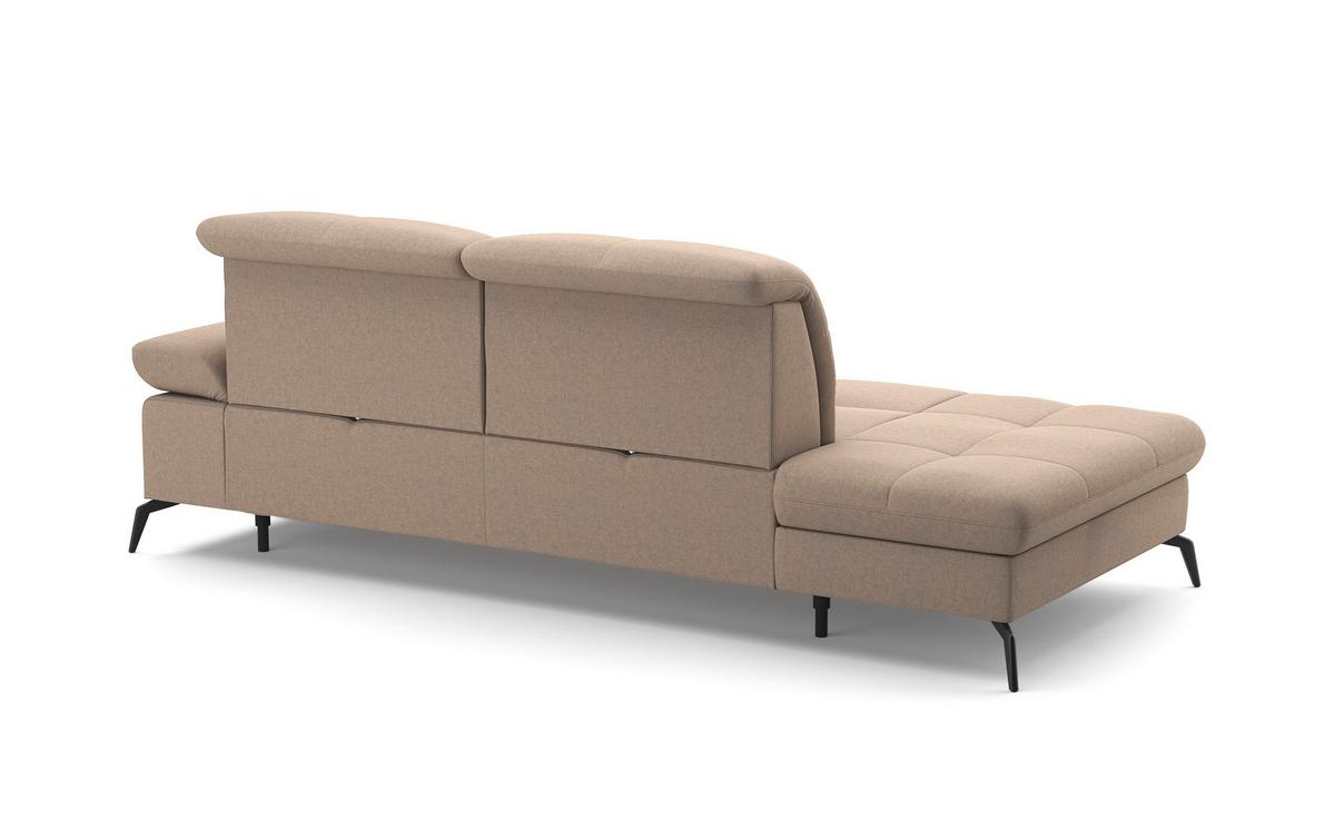 Récamiere Amica E, Taupe B: 231 Cm - Taupe/Schwarz, KONVENTIONELL, Textil (231/90/122cm) - Sit & More