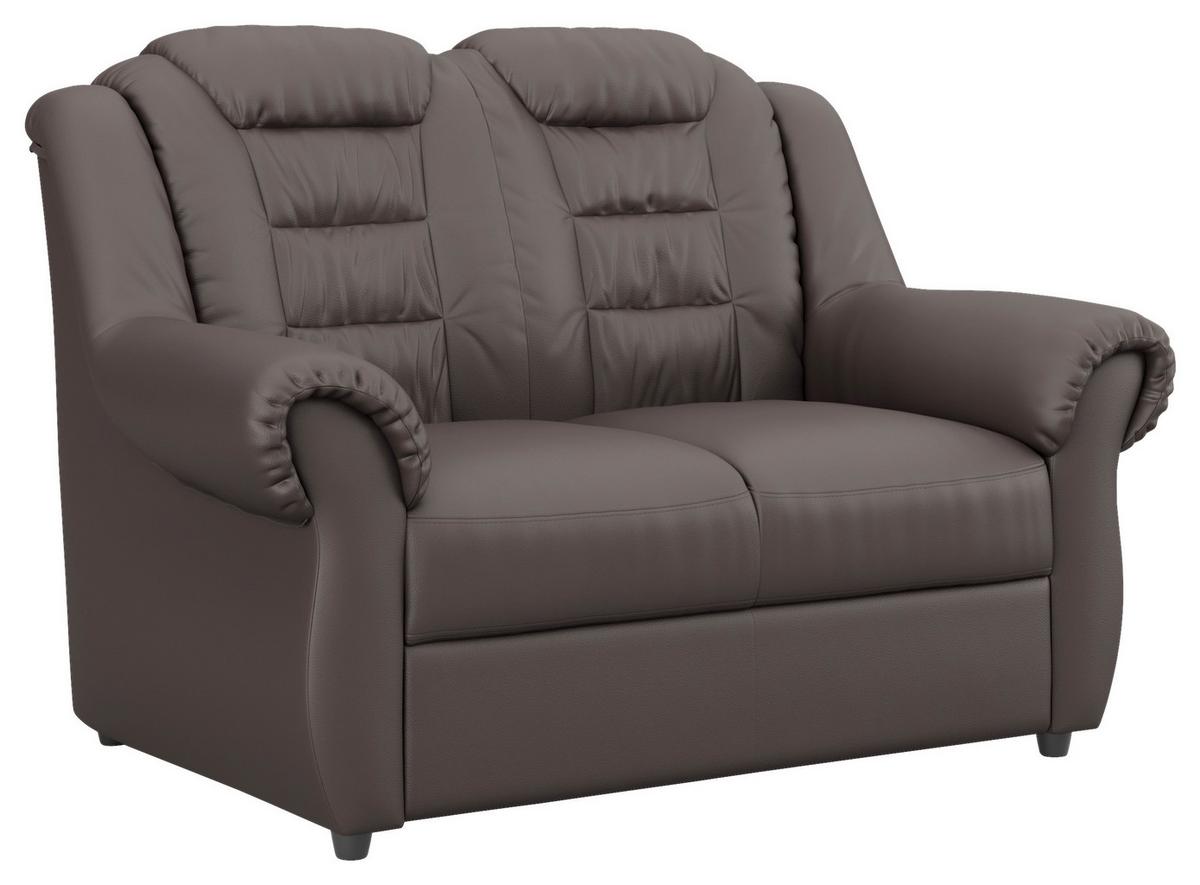 Sitzgarnitur 3-tlg. Boston Braun Lederlook - Schwarz/Braun, KONVENTIONELL, Textil - Livetastic