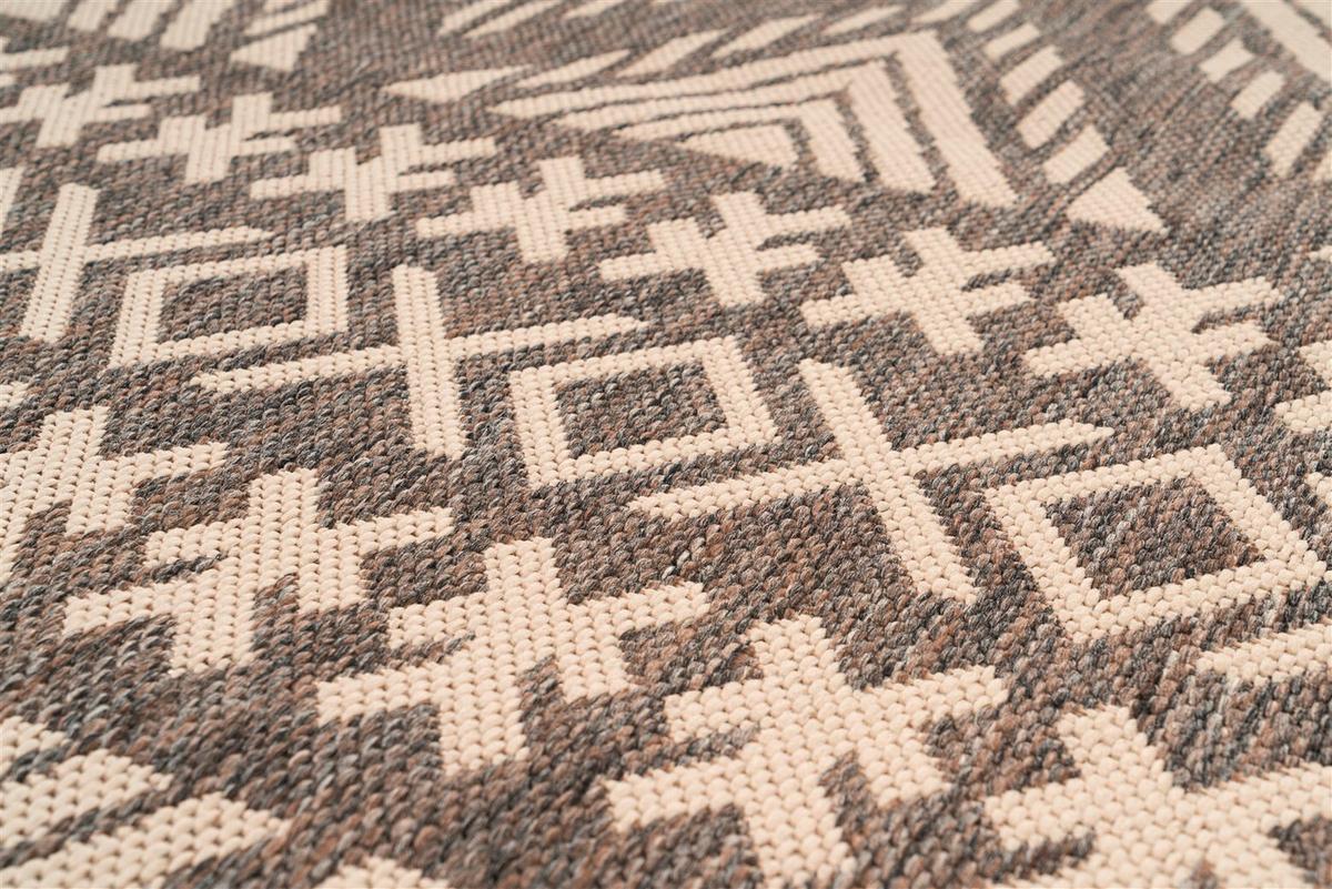 Flachwebteppich Splash 500 Braun/creme, 120x170 Cm - Creme/Braun, KONVENTIONELL, Textil (120/170cm)