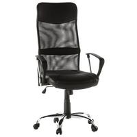 Bürostuhl Stryka Netz Schwarz mit Armlehnen Bis 100 Kg - Silberfarben/Schwarz, Basics, Kunststoff/Textil (60/122/52cm) - MID.YOU