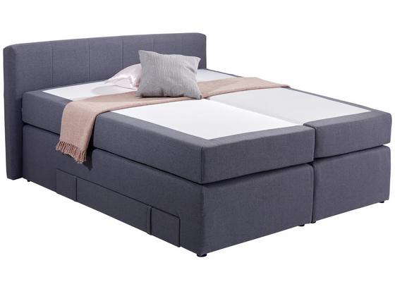 Boxspringbett mit Matratze 160x200cm Tristan, Blau/Grau - Dunkelgrau/Schwarz, KONVENTIONELL, Karton/Holz (160/200cm) Boxspringbett mit Matratze 160x200cm Tristan, Blau/Grau - Dunkelgrau/Schwarz, KONVENTIONELL, Karton/Holz (160/200cm)