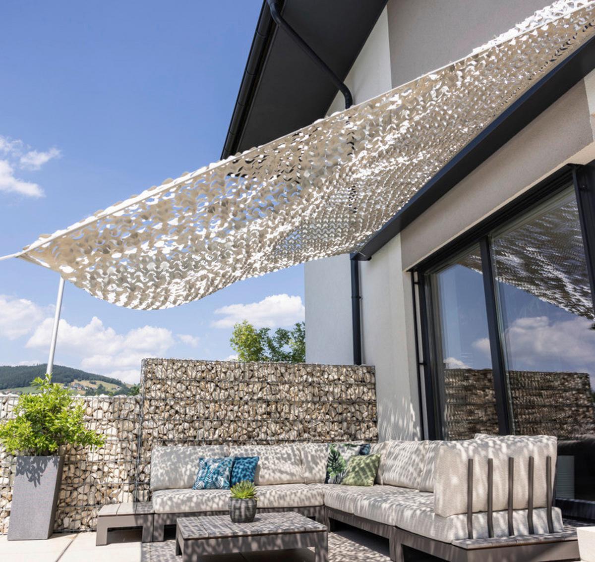 Sichtschutz-befestigung Beschattungsnetz Cote D´azur - Weiß/Grau, Basics (300/400cm) - Windhager