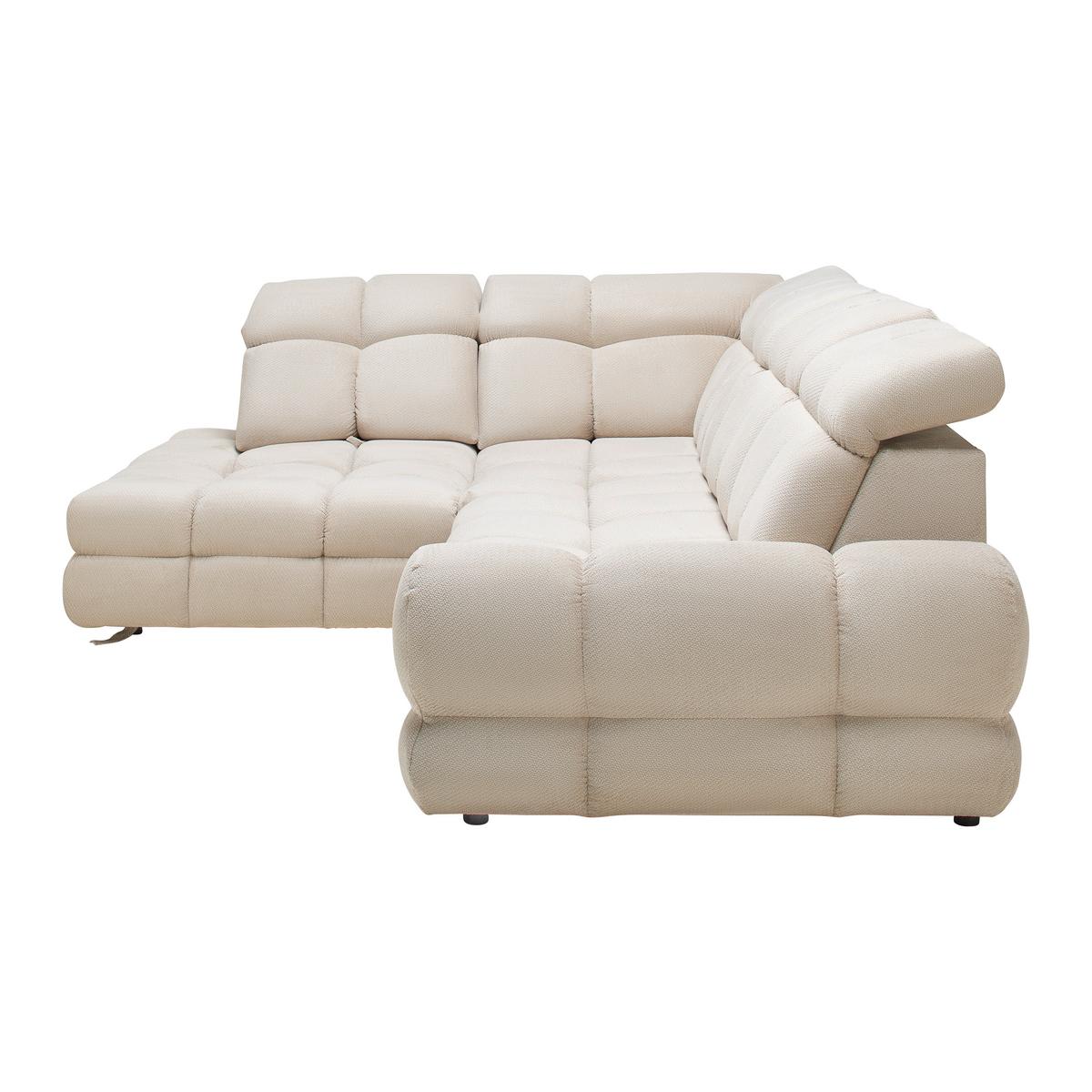 Rohová sedačka TOLLO L, ľavá, béžová, elektrický výsuv - čierna/béžová, Modern, drevo/kompozitné drevo (217/86-105/302cm) - Premium Living