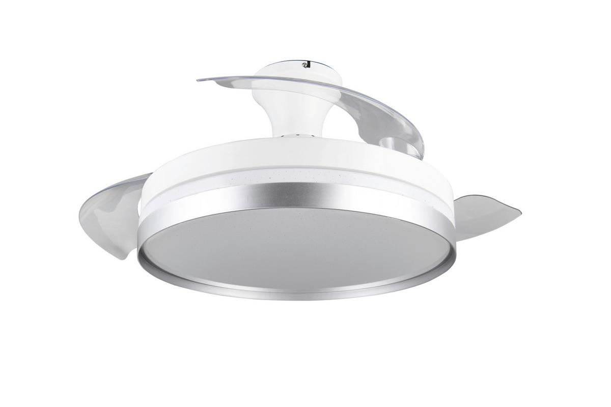 Deckenventilator Lindberg Weiß Titanfarben D: 48 cm - Transparent/Titanfarben, KONVENTIONELL, Kunststoff (48/31,0cm)