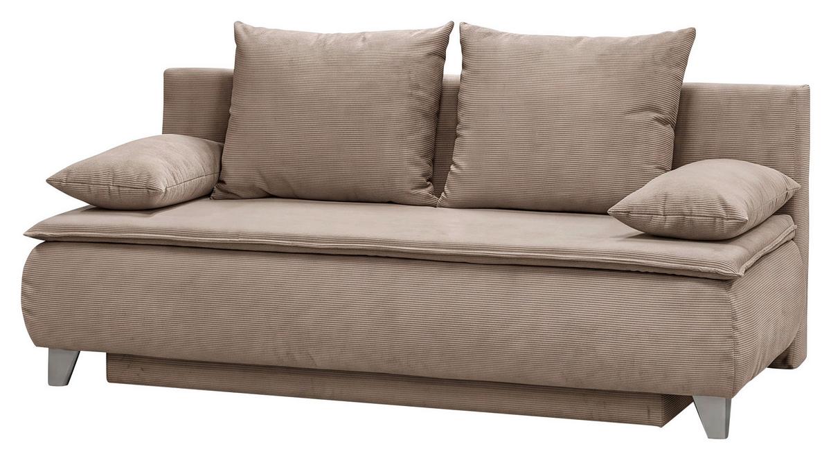 Boxspringová pohovka MONA LUX, béžově hnědý manšestr - béžová hnědá, Moderní, textil (208/100/106cm) - Mömax