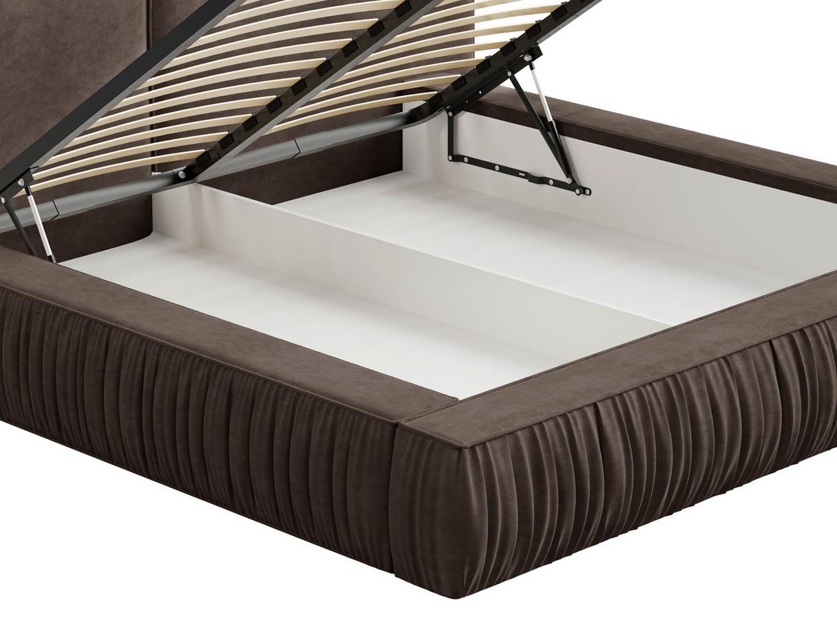 Polsterbett Vanessa mit Bettkasten 160x200 - Schwarz/Braun, MODERN, Holz/Metall (160/200cm) - Livetastic