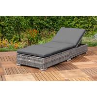 Sonnenliege Metall/Kunststoff mit Auflage, verstellbar - Grau, MODERN, Kunststoff/Metall (195/26/73cm) - Gardenson