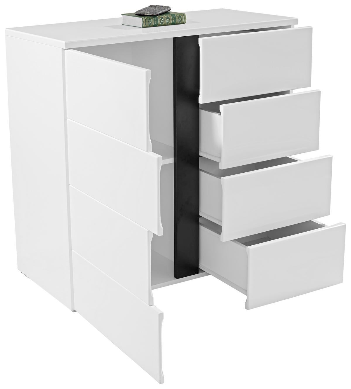 KOMODA SPLIT - čierna/biela, Modern, kompozitné drevo/plast (100/90/42cm)