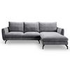 Ecksofa Toronto Grau S: 259x165cm - Schwarz/Grau, Basics, Holz/Textil (259/165cm) - MID.YOU