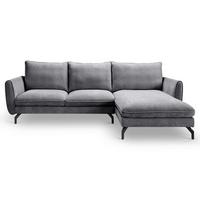 Ecksofa Toronto Grau S: 259x165cm - Schwarz/Grau, Basics, Holz/Textil (259/165cm) - MID.YOU
