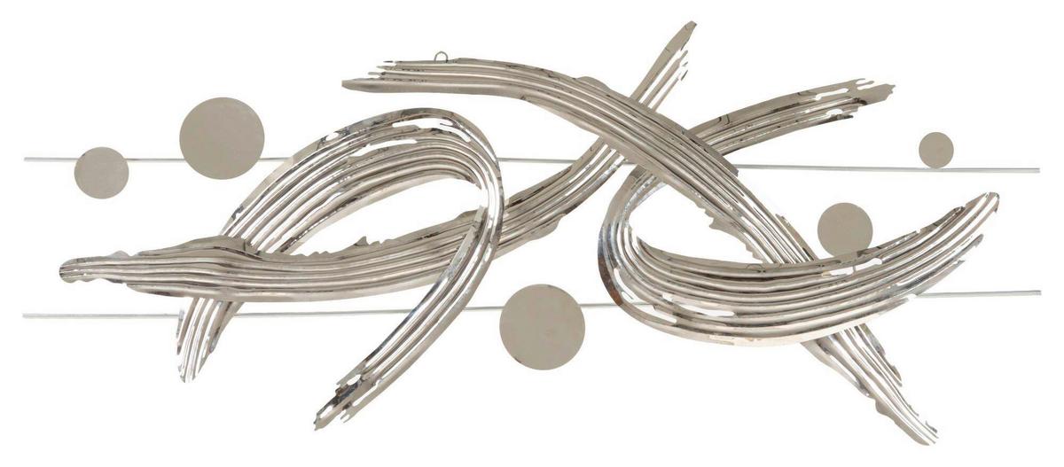 Wanddeko Mondrian Chromfarben B: 121 cm - Chromfarben, Basics, Metall (121/52/5cm)