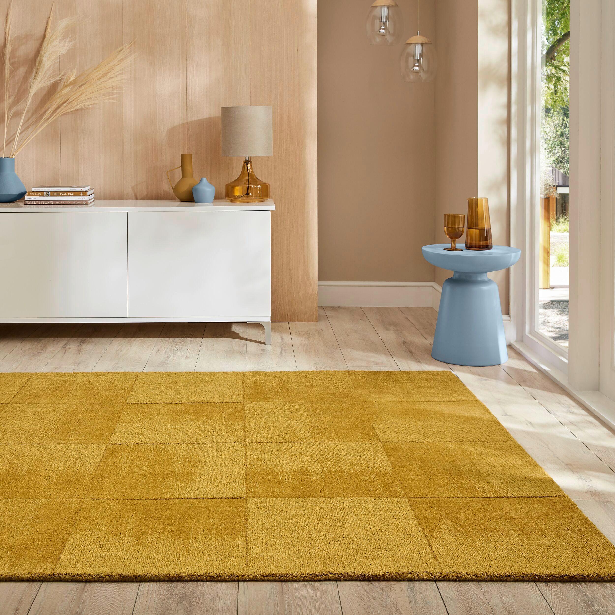 Wollteppich Demi Check Ombre Yello 200x290 - Gelb, Basics, Textil (200/290cm)