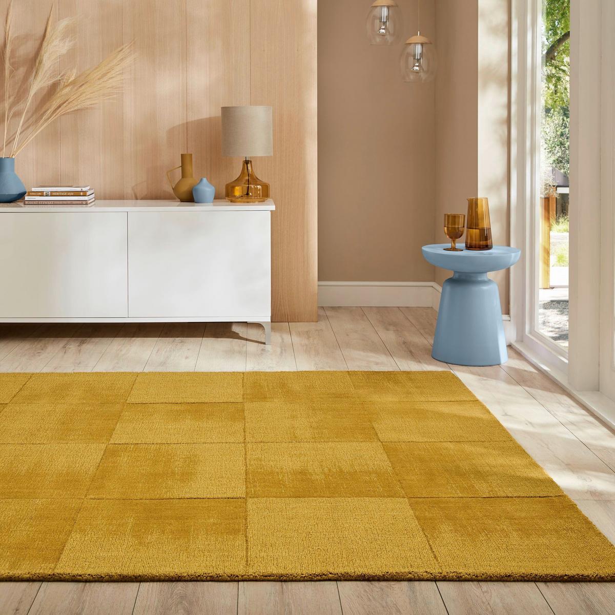 Wollteppich Demi Check Ombre Yello 200x290 - Gelb, Basics, Textil (200/290cm)