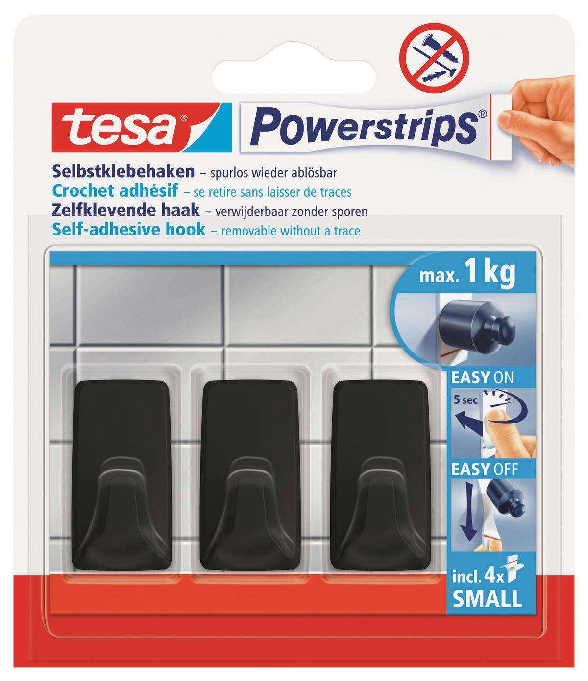 Klebehaken Powerstrips 58278-00000-20 - Schwarz, MODERN, Kunststoff (2/3,94/1,2cm)