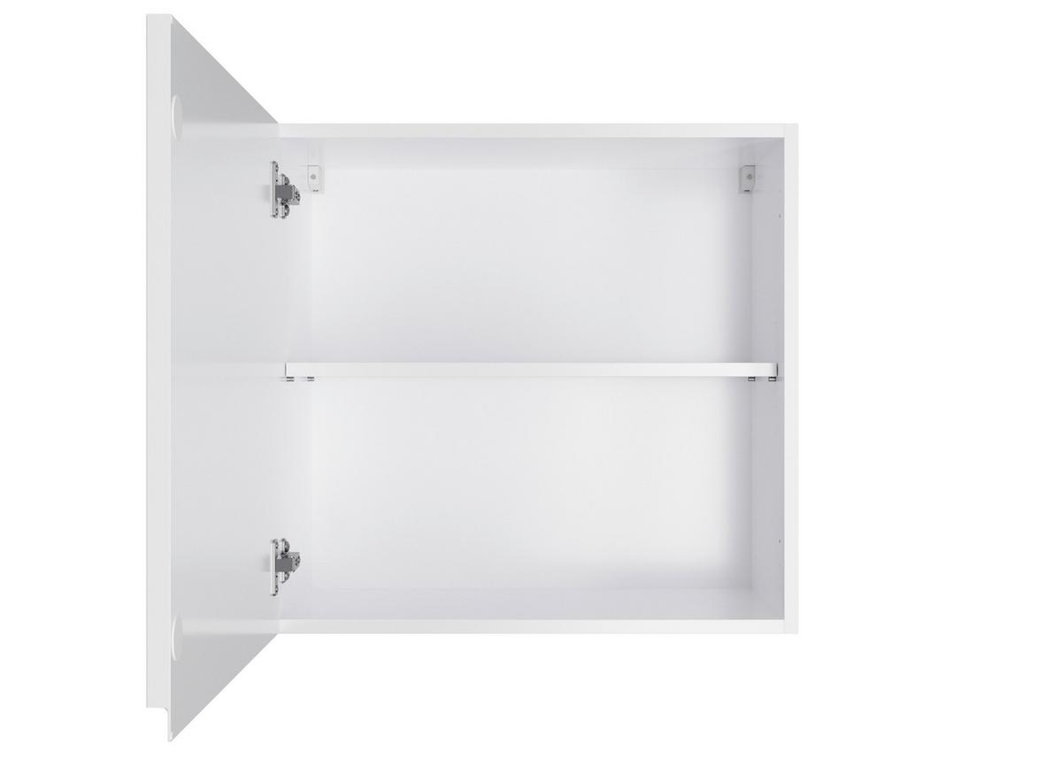 Küchenoberschrank Monza B: 60 Cm Weiß 1 Drehtüre - Weiß Hochglanz/Weiß, LIFESTYLE, Holzwerkstoff (60/57/34cm) - Held