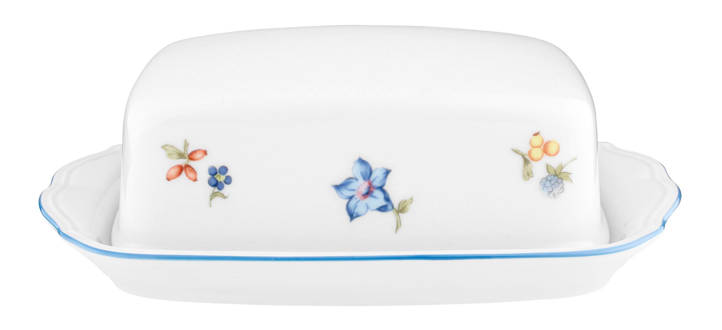 Butterdose Porzellan Sonate für 250 g m. Blumendekor
