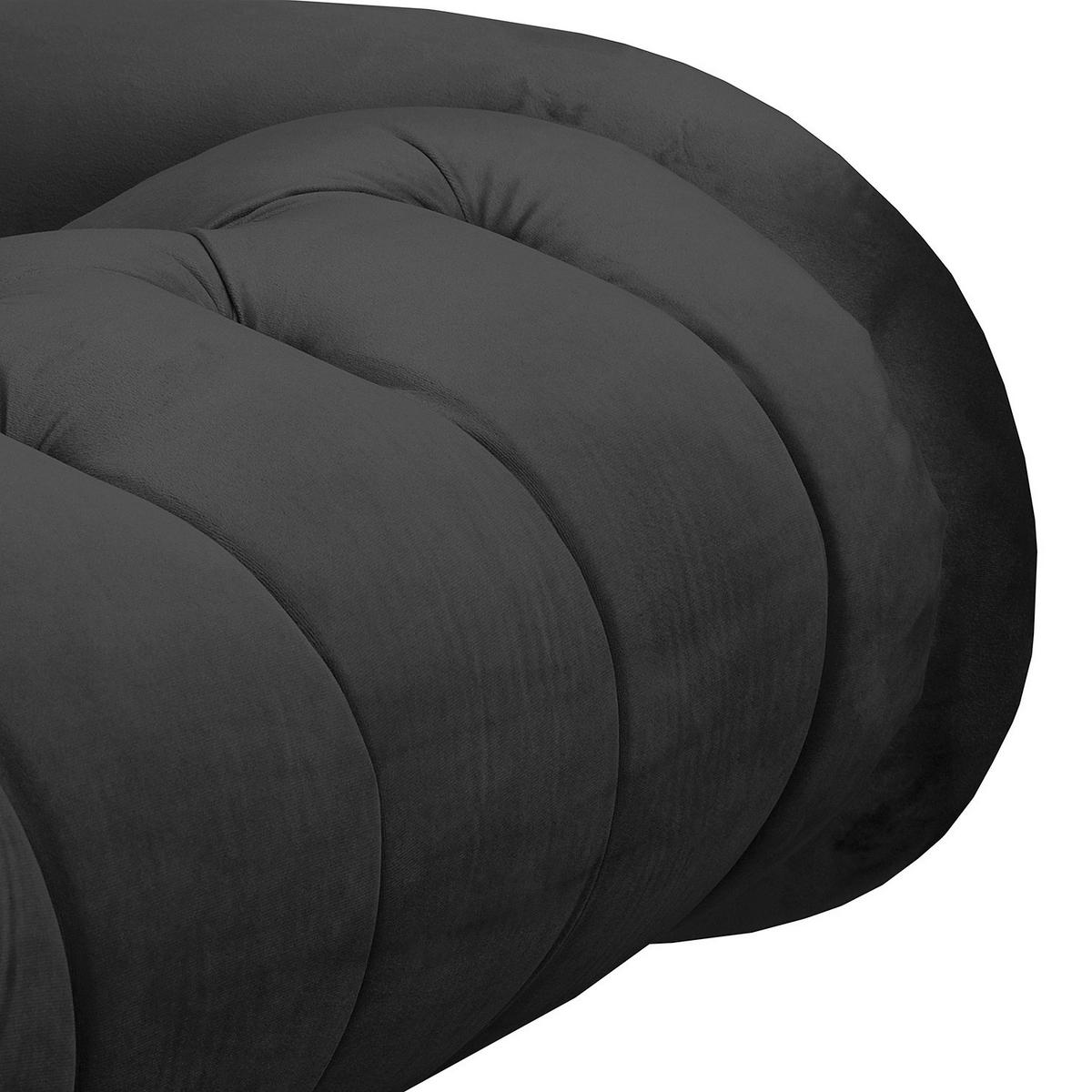 Récamiere Pako Schwarz B: 185cm - Schwarz/Braun, Design, Textil (185/93/75cm) - Livetastic