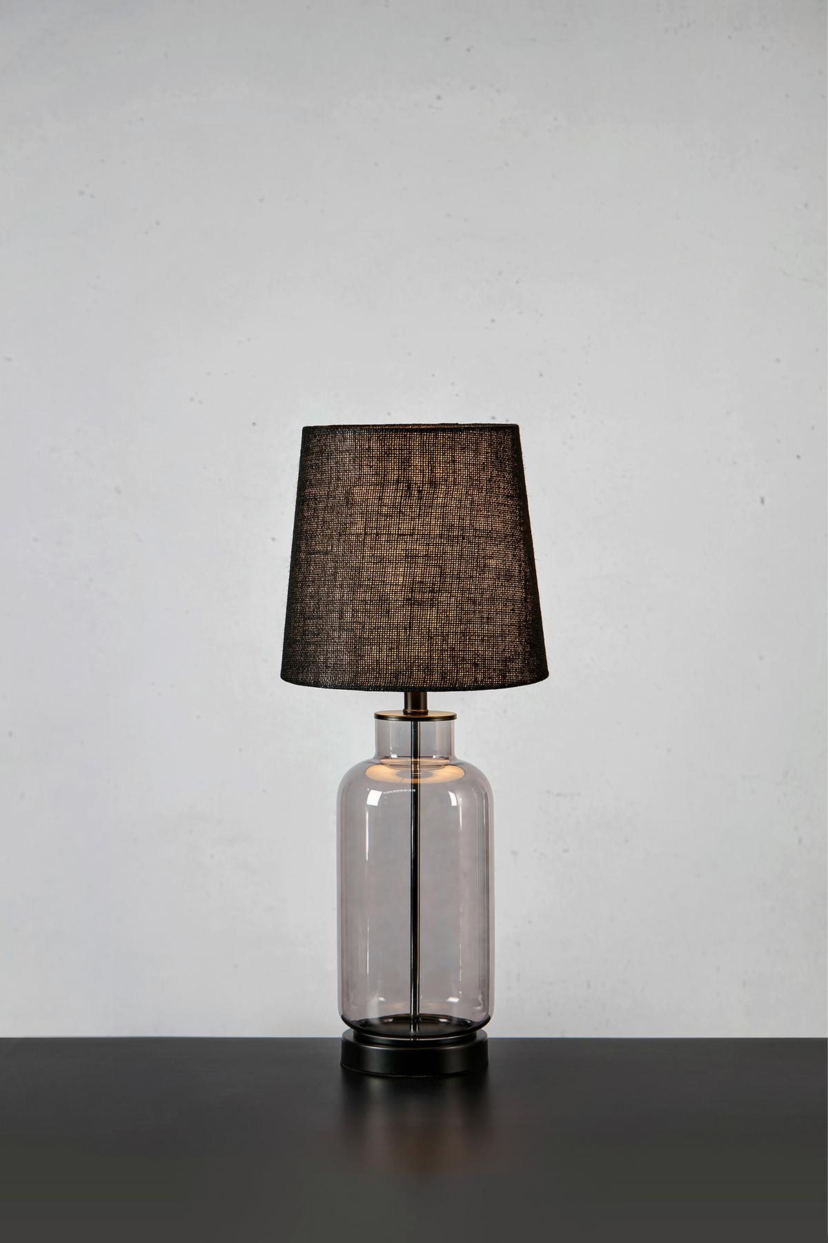 Tischleuchte Costero - Schwarz, Basics, Glas/Naturmaterialien (25/61cm) - Markslöjd