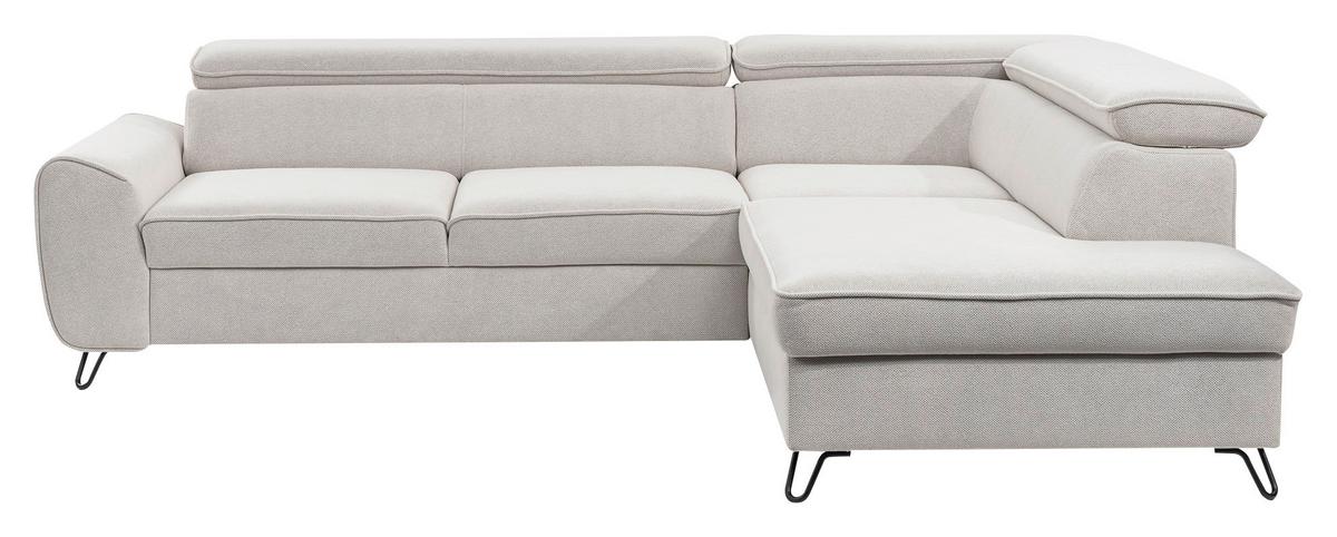 Rohová sedačka IDYLLA, pravá biela,úl.priestor,lôžko - čierna/biela, Design, kov/textil (250/200cm)