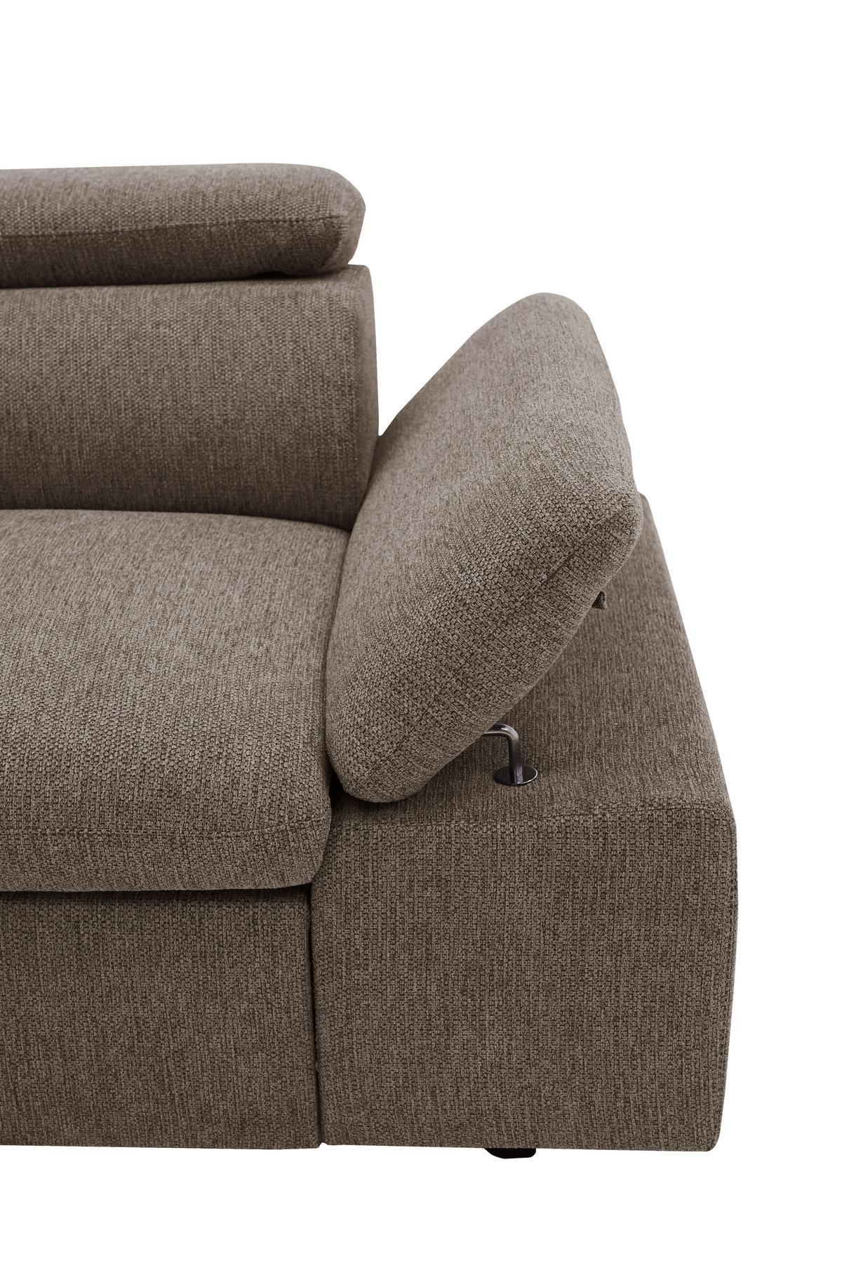 Ecksofa Firenze - Schwarz/Braun, Basics, Textil (219/265cm) - MID.YOU