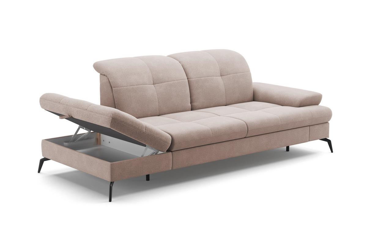 Récamiere Amica E, Greige B: 231 cm - Greige/Schwarz, KONVENTIONELL, Textil (231/90/122cm) - Sit & More