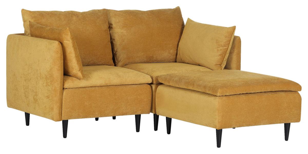 Sofaelement Fynn, Senfgelb B: 83 cm - Senfgelb/Schwarz, KONVENTIONELL, Textil (83/72/83cm) - MID.YOU