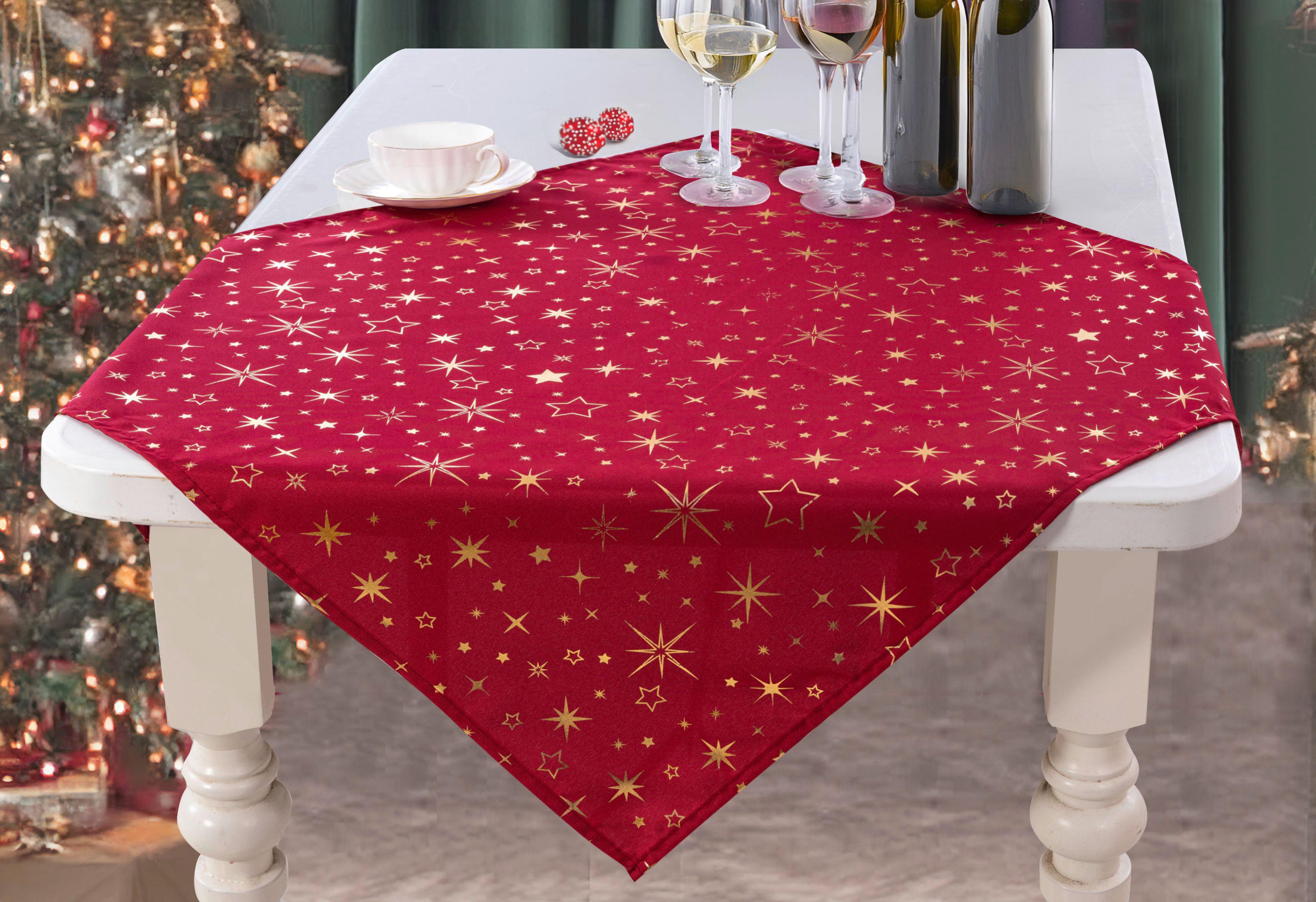 Tischdecke Alaska - Hellrot/Goldfarben, ROMANTIK / LANDHAUS, Textil (75/75cm) - James Wood