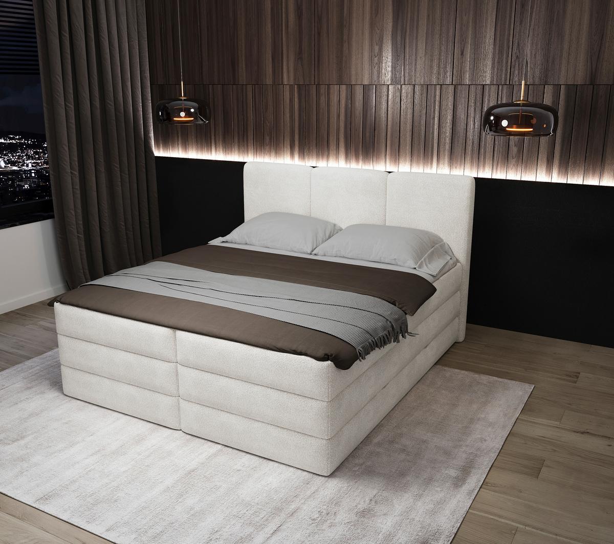 Boxspringbett Castel K - Schwarz/Weiß, MODERN, Holz/Holzwerkstoff (160/200cm) - MID.YOU