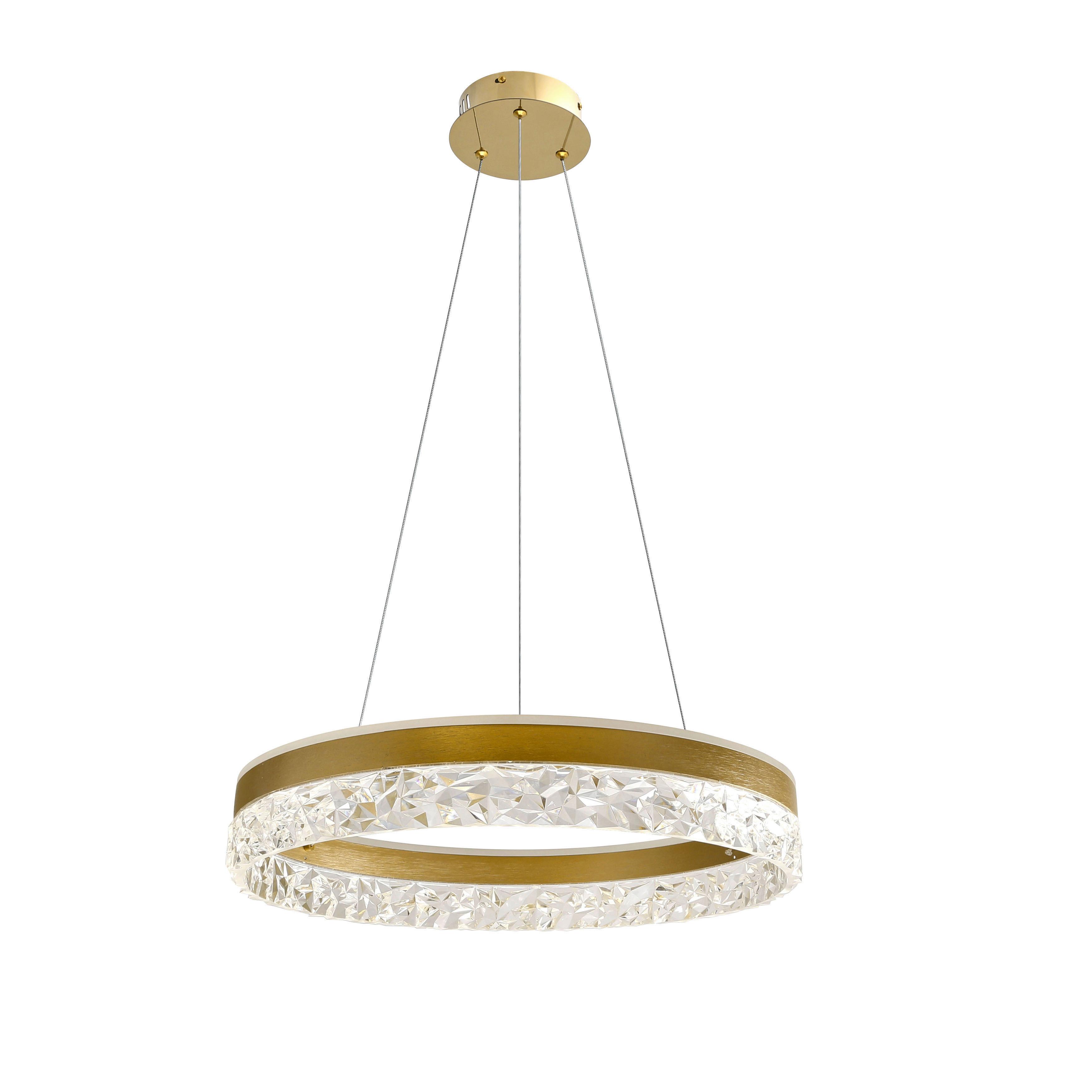 Led-pendelleuchte 31-35554 Frozi - Transparent/Goldfarben, KONVENTIONELL, Kunststoff/Metall (50/50/120cm)