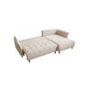 Ecksofa Mit Schlaffunktion & Bettkasten Monte Carlo Creme - Creme/Schwarz, Trend, Holz/Holzwerkstoff (290/160cm)