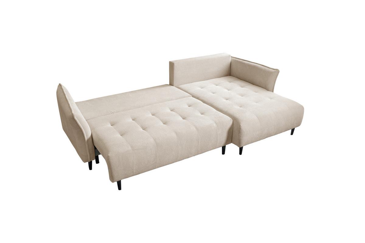 Ecksofa Monte Carlo Creme S: 160x290 cm - Creme/Schwarz, Trend, Holz/Holzwerkstoff (160/290cm)