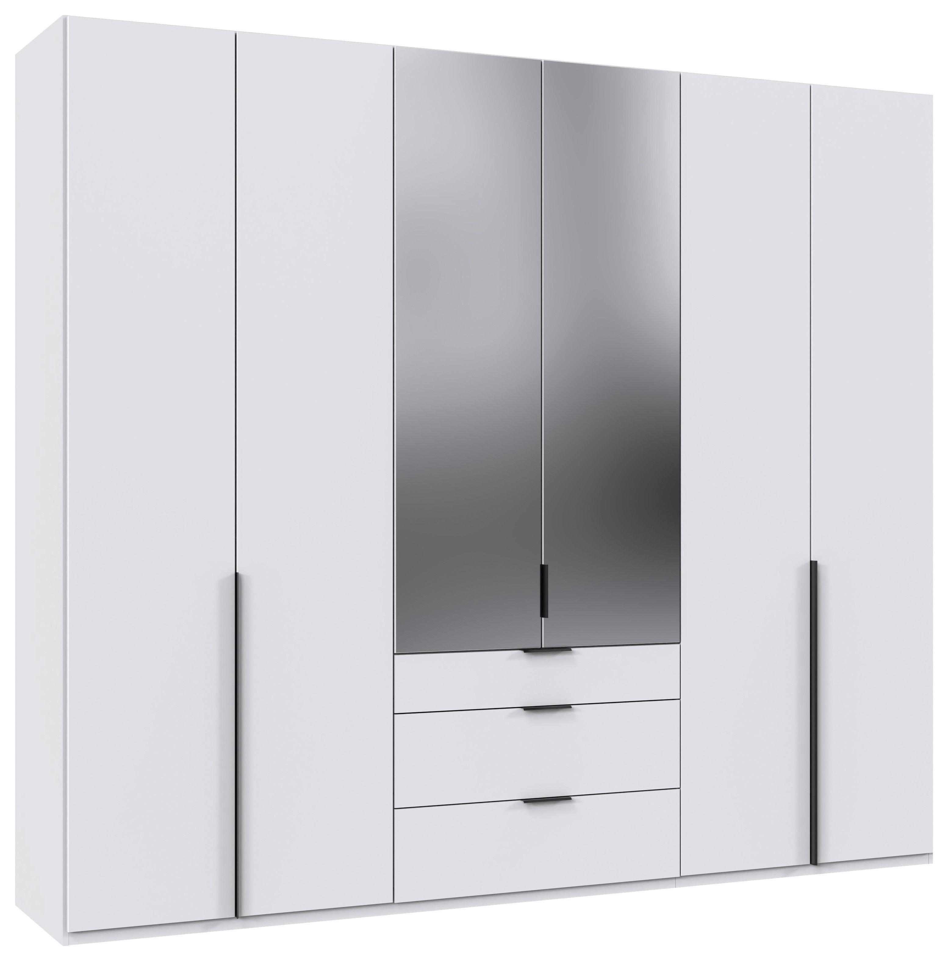 Drehtürenschrank Ny A Black, Weiß B: 270 cm - Weiß, MODERN, Glas/Holzwerkstoff (270/236/58cm) - MID.YOU