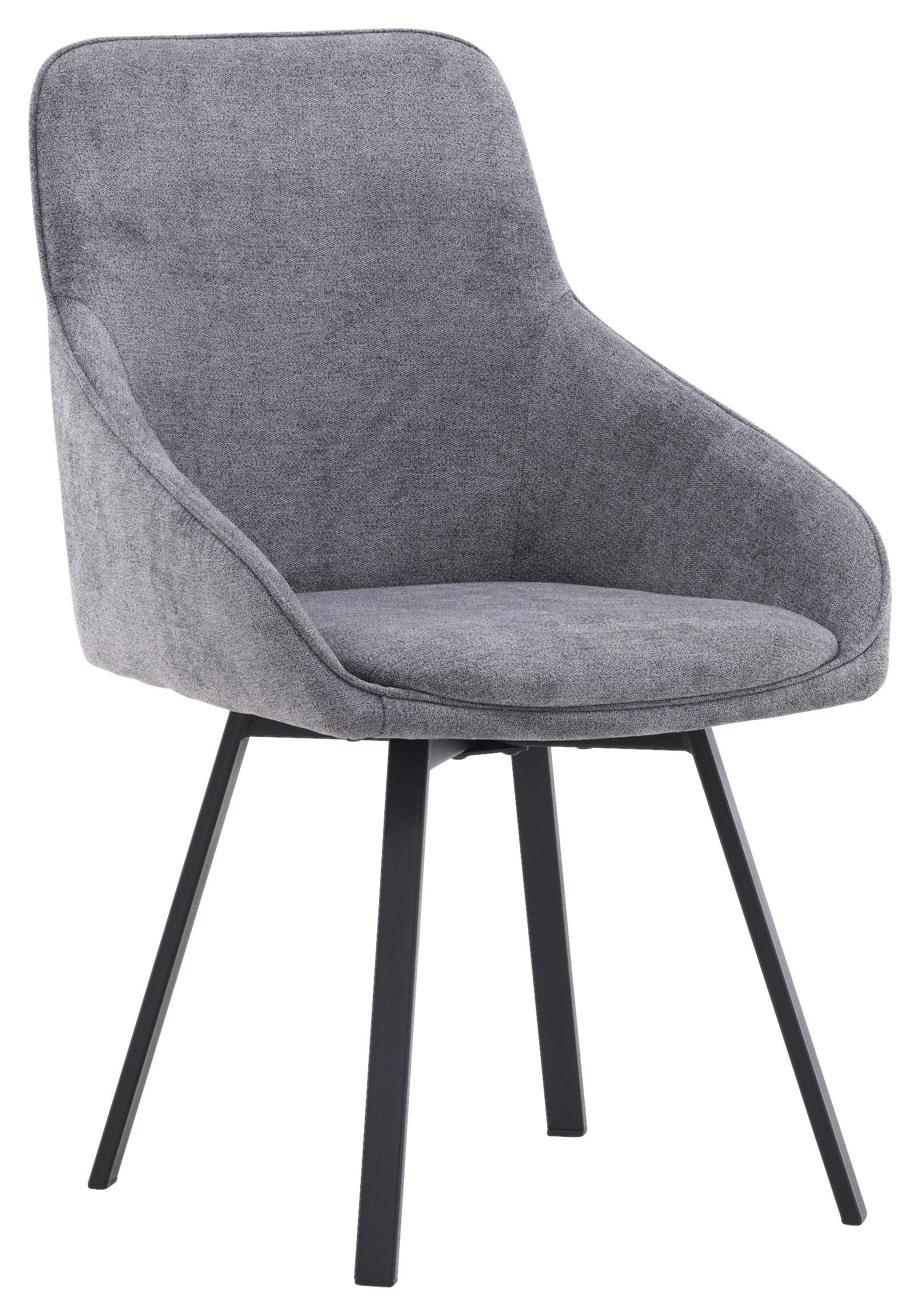 Stuhl-set Rosie Dunkelgrau/schwarz B: 55 Cm - Dunkelgrau/Schwarz, Design, Textil/Metall (55/88/60cm) - Livetastic