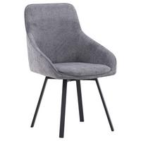 Stuhl-set Rosie Dunkelgrau/schwarz B: 55 Cm - Dunkelgrau/Schwarz, Design, Textil/Metall (55/88/60cm) - Livetastic